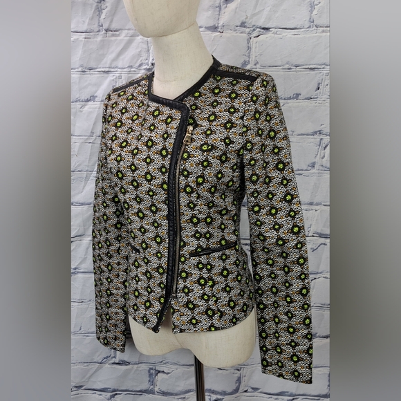 Guess by Marciano Women's Blazer Coat Jacket Asymmetrical Zip Cotton Linen 2 US - Picture 4 of 15